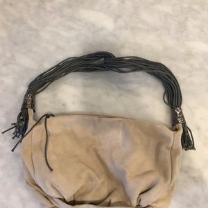 Nude suede handbag